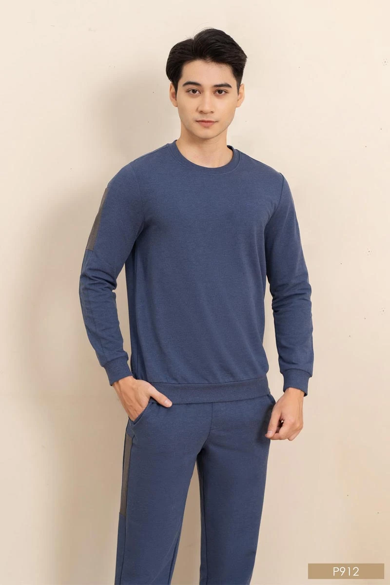 Bộ nỉ nam cao cấp màu xanh nhạt | Santino chính hãng